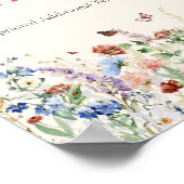 野素朴花フローラ結婚表カスタム記号 ポスター (角)