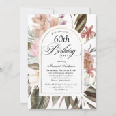 野素朴花フローラ60誕生日 招待状 (正面)