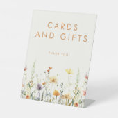 野素朴花ブライダルシャワーのカードとギフト 台座サイン (正面)