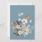 野素朴花何か青いブライダルシャワー 招待状 (裏面)