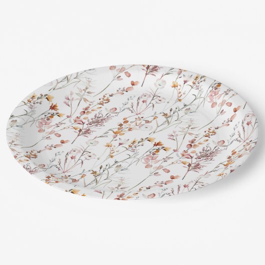 野素朴花模様 ペーパープレート (アングル)