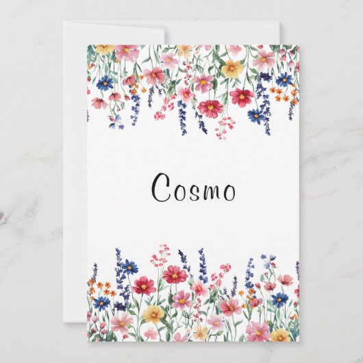 野素朴花結婚のカスタム表番号 招待状 (裏面)