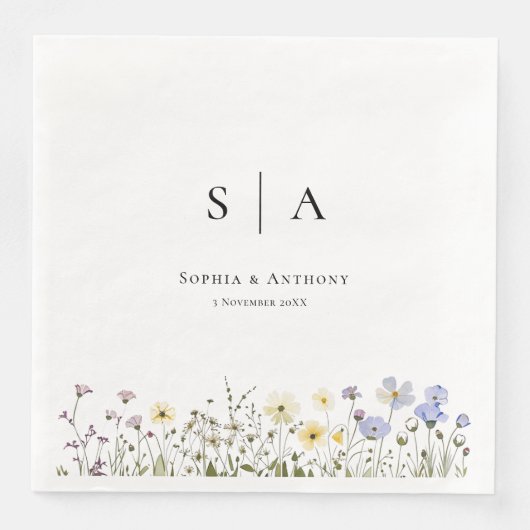 野素朴花結婚のナプキン (正面)