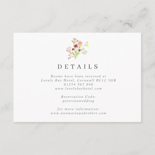 野素朴花結婚の囲いカード エンクロージャーカード (正面)