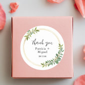 野素朴花緑結婚葉 ラウンドシール