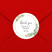 野素朴花緑結婚葉 ラウンドシール