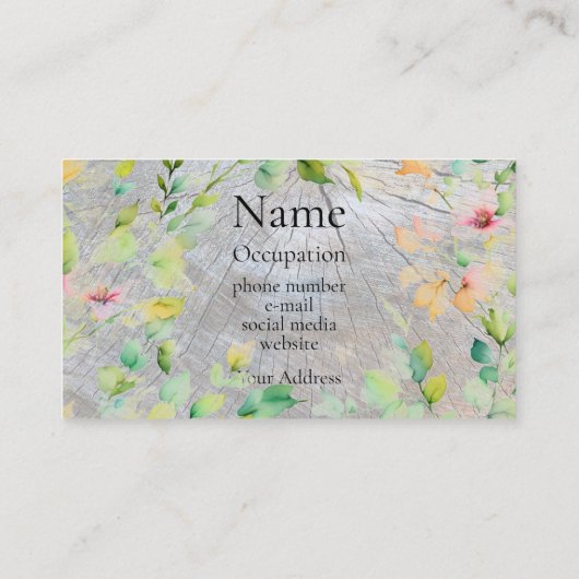 野素朴草木粒動揺して植物 名刺 (裏面)