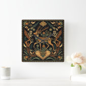 野素朴鹿 スクエア壁時計 (ホーム)