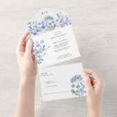 野結婚花の繊細な花 オールインワン招待状 (貼ってはがせる)