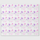 野結婚花ピンク紫のアートラップ ラッピングペーパー (フラット)