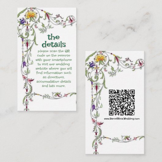 野結婚花素朴の野結婚野 エンクロージャーカード (正面/裏面)