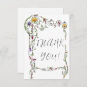 野結婚花素朴の野結婚野 サンキューカード (正面/裏面)