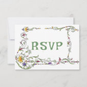 野結婚花素朴の野結婚野 出欠カード (正面)