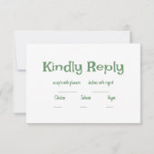 野結婚花素朴の野結婚野 出欠カード (裏面)