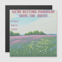 野結婚花絵画招待状