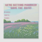 野結婚花絵画招待状 マグネット招待状 (正面)