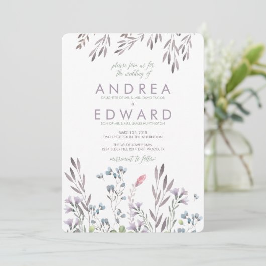 野結婚花 招待状 (スタンド正面)