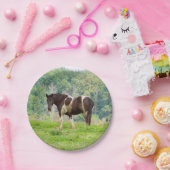 野絵を描中のアメリカの馬 ペーパープレート (パーティー)