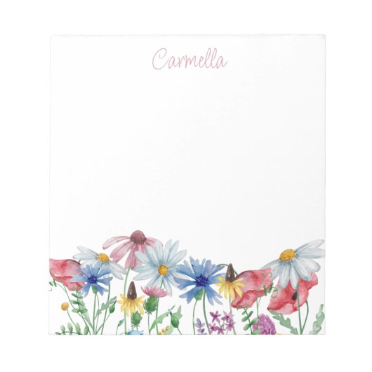 野縁ど花かわいらしパーソナライズされた ノートパッド (正面)