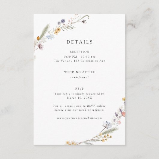 野自然花結婚詳細 エンクロージャーカード (正面)