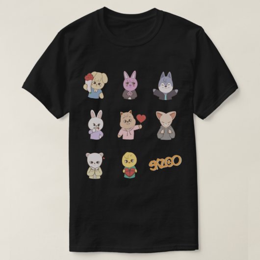 野良キッズSKZOO - Valentines Ver.シール.png Tシャツ (デザイン正面)