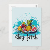 野良フレッシュ – 夏 – 水彩トロピカルフルーツ ポストカード (正面/裏面)