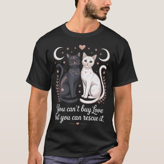 野良子猫のためのキャットレスキュー名言 動物愛護 Tシャツ (正面)