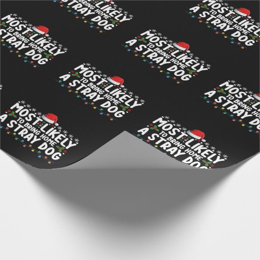 野良犬のクリスマスを家に持ち帰りそうだ ラッピングペーパー (角)