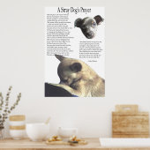 野良犬の祈りの言葉(別の背景色) ポスター (キッチン)