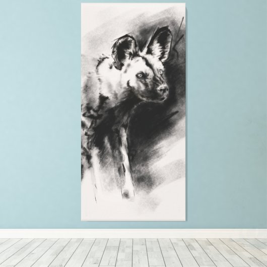 野良犬 キャンバスプリント (インサイチュ (ウッドフロア))
