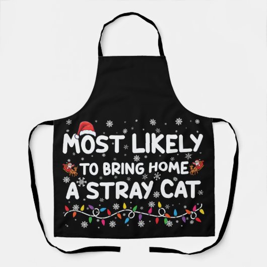 野良猫のクリスマスを家に持ち帰りそうだ エプロン (正面)