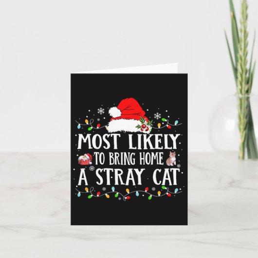 野良猫のクリスマスユーモアを解き放つ カード (正面)