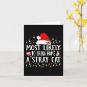 野良猫のクリスマスユーモアを解き放つ カード (黄色い花)