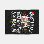 野良猫のクリスマスTrを家に持ち帰りそうだ フリースブランケット (正面(横))