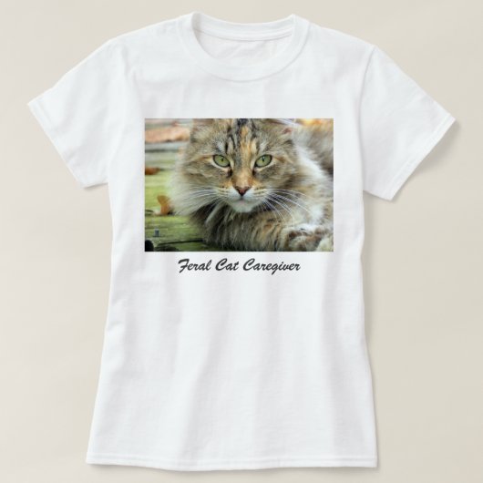 野良猫の世話をするTシャツ Tシャツ (デザイン正面)