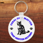 野良猫は重要だ。トラップ・ニューター・リターン。 キーホルダー (正面)