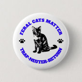 野良猫は重要だ。トラップ・ニューター・リターン。 缶バッジ (正面)