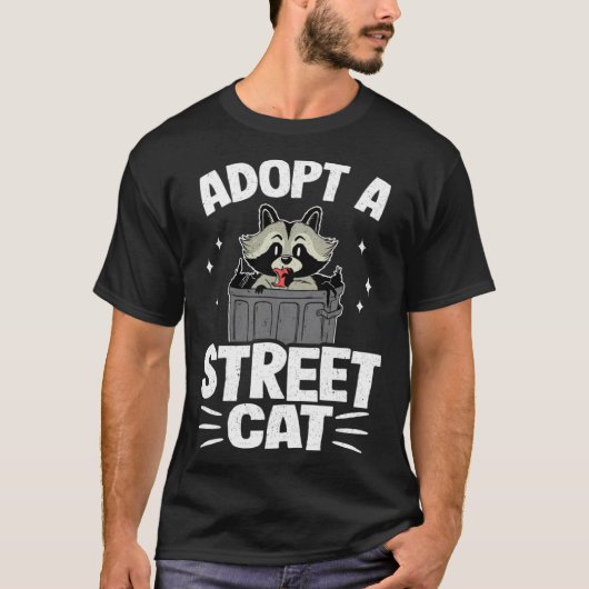 野良猫を飼おう ゴミ アライグマ Tシャツ (正面)