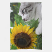野良猫ニャン吉【ひまわり】 キッチンタオル (縦)
