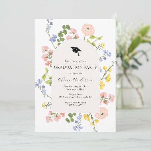 野花お洒落フローラ卒業パーティー 招待状 (スタンド正面)