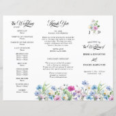 野花かわいらし庭園の結婚式式プログラム (正面)