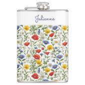 野花かわいらし植物学素朴カラフルフローラ フラスク (正面)