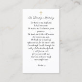 野花かわいらし葬記念祈りの言葉カード 名刺 (裏面)