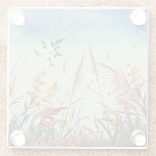 野花と星 ガラスコースター (裏面)