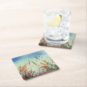 野花と星 スクエアペーパーコースター (インサイチュ)