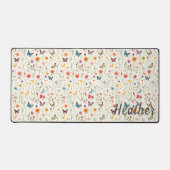 野花と蝶モノグラム デスクマット (正面)