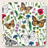 野花と蝶 コースター (正面)