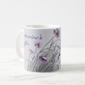 野花と蝶 コーヒーマグカップ (正面左)