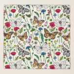 野花と蝶 スカーフ<br><div class="desc">様々な絵を描蝶や野生の花の手のコレクション。</div>