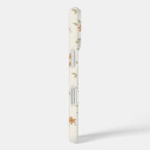野花のボホフラワープリント ベージュ 名前入り Case-Mate iPhoneケース (裏面 / 右)